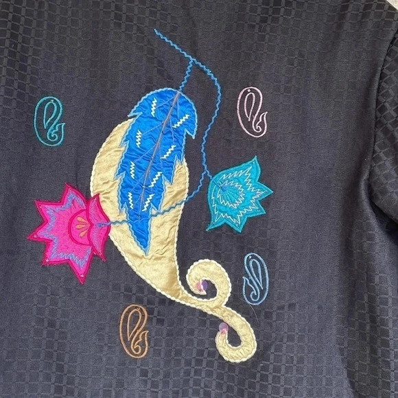 Alex Ku Black Embroidered Parrots Vintage Jacket - Picture 7 of 7